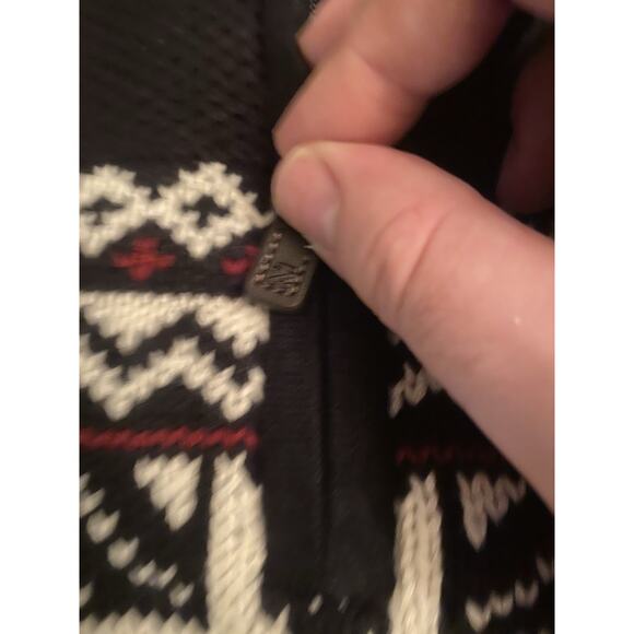 Izod Black Knit Printed Long Sleeve 1/4 Zip Pullover Sweater Mens Size Large - Picture 8 of 9